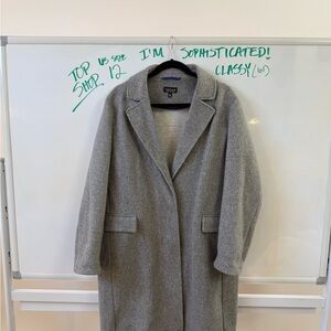 Topshop Gray Single-Breasted Wool-Blend Coat